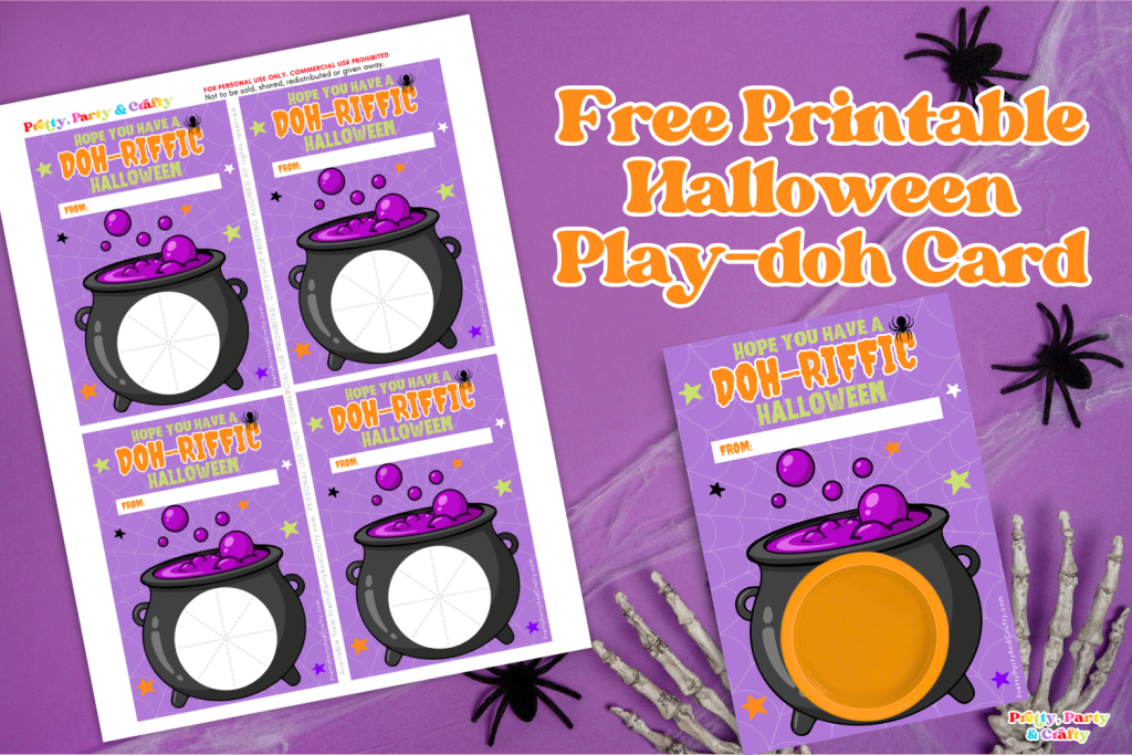 free printable Halloween favors. Free Halloween Printable playdoh tag