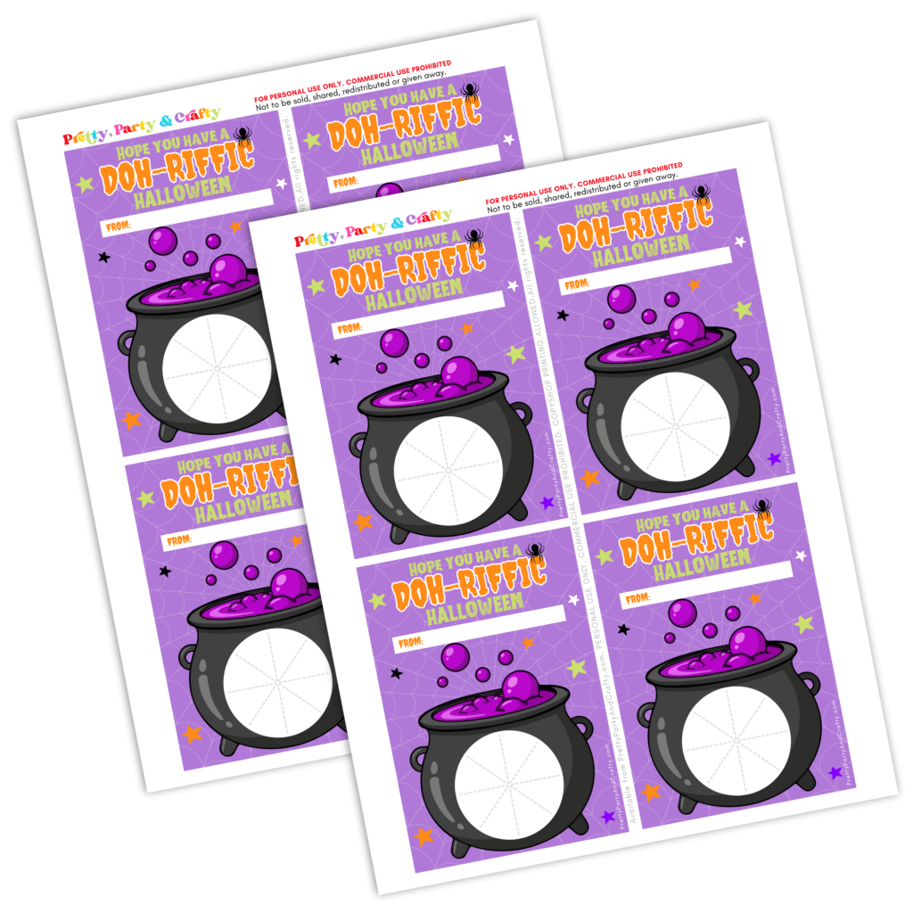 Non candy Halloween favors playdough printable